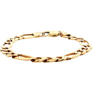 Estate 10k Yellow Gold Figaro Chain Bracelet