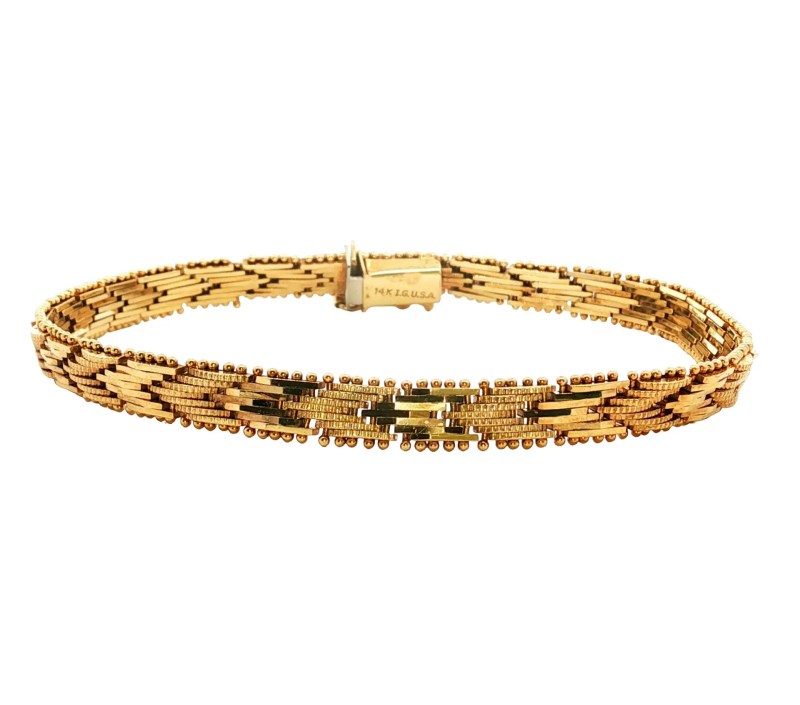 Estate 14k Yellow Gold Fancy Bracelet