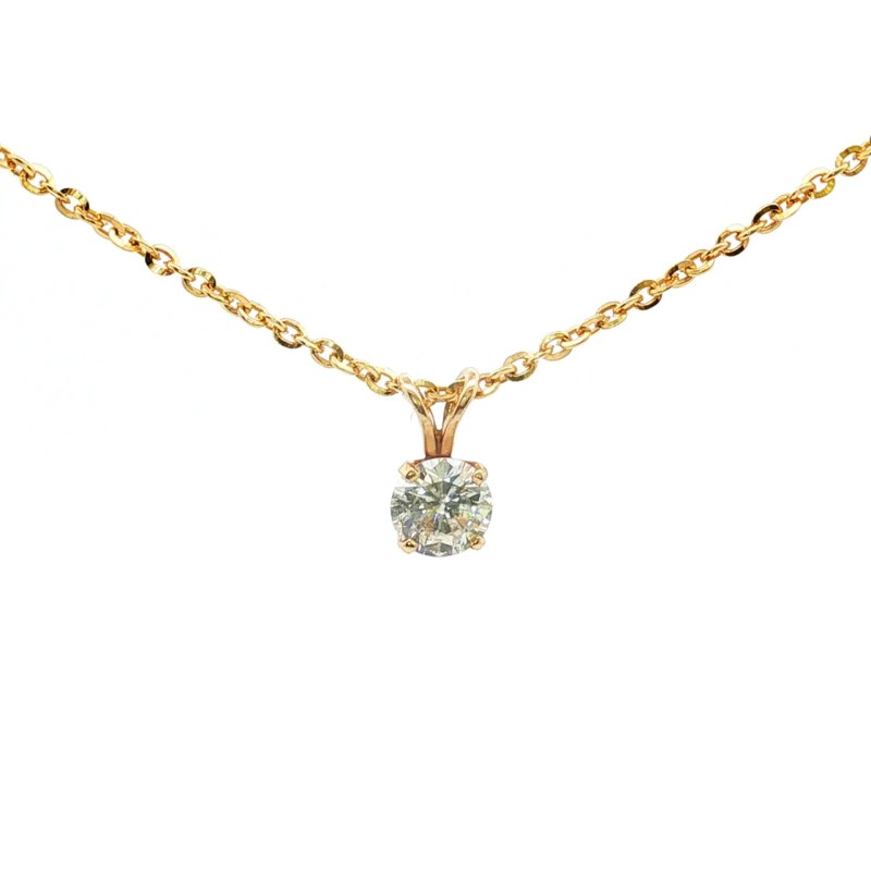 Estate 14k Yellow Gold Diamond Pendant