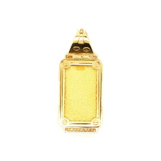 Estate 22k Gold Bar Pendant with 18k Diamond Accented Frame