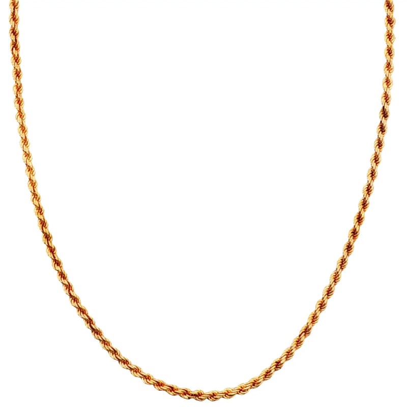 Estate 18k Yellow Gold Rope Chain