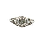 Estate 14k White Gold Art Deco Diamond Ring