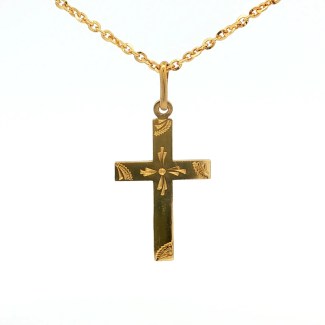 Estate 18k Yellow Gold Cross