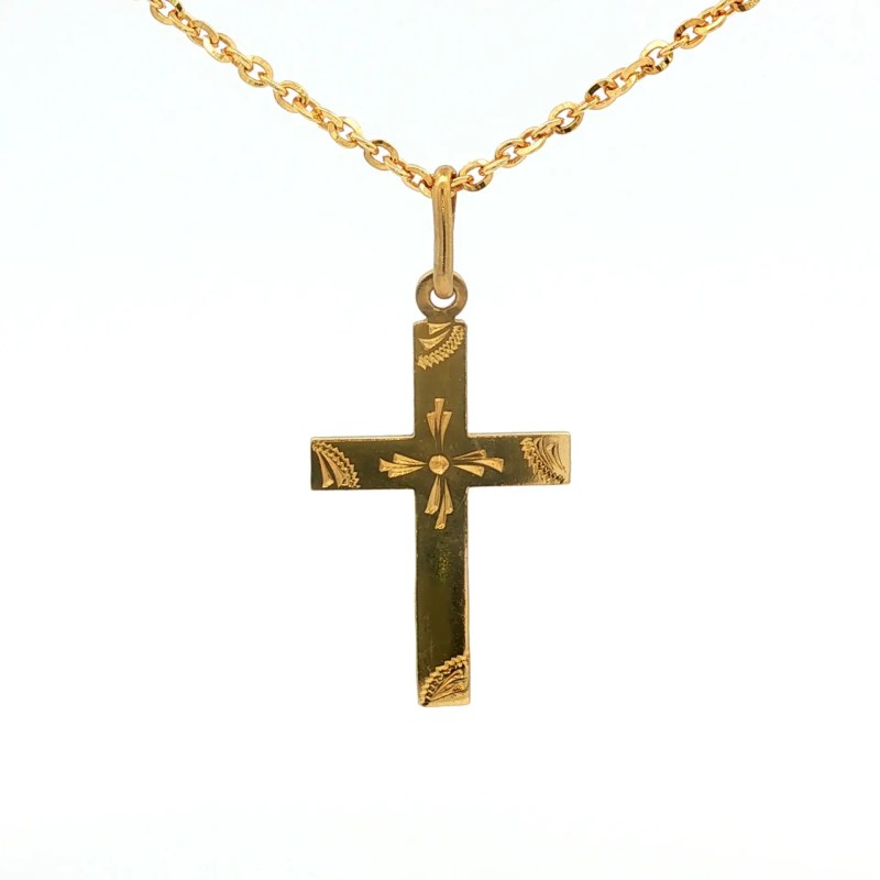 Estate 18k Yellow Gold Cross