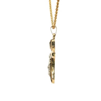Estate 14k Yellow/White Gold Crucifix
