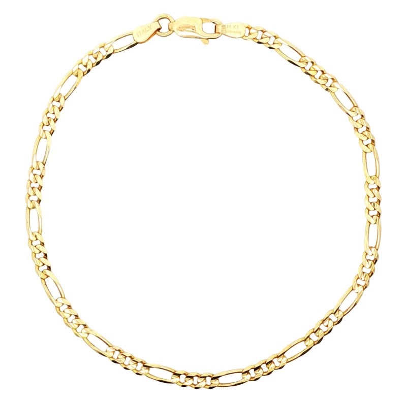Estate 14k Yellow Gold Figaro Chain Bracelet