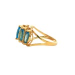 Estate 14k Yellow Gold Blue Topaz Ring