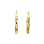 Estate 14k Yellow Gold Diamond-Cut Hoops