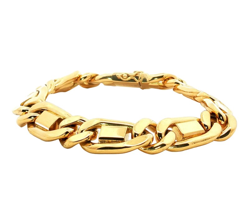 Estate 18k Yellow Gold Fancy-Link Bracelet