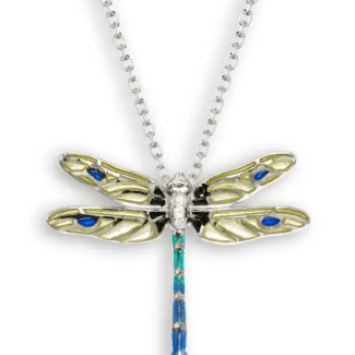 Nicole Barr Silver Dragon Fly Necklace
