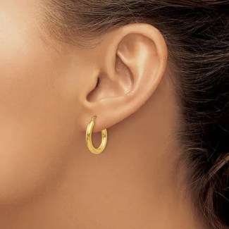 3mm gold hoop earrings