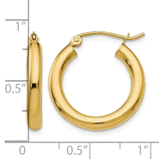 3mm gold hoop earrings